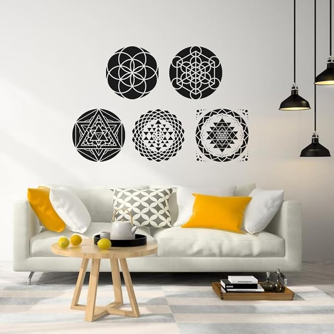 Sacred Geometry Stencil 8inch Reusable Stencils - Image 3