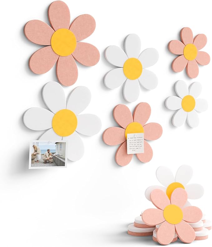 Fluxynara 6 PCS Daisy Felt Flower Wall Decor, Daisy Bulletin Board by FLUXYNARA