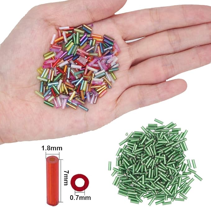 EuTengHao 9600pcs Tube Beads Kit Glass Bugle Seed Beads Small Craft Beads - Image 4