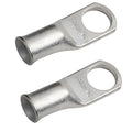 SELTERM 2pcs 4 AWG 3/8" Stud Tinned Copper Wire Lugs, Battery Lugs, Ring Terminals, Battery Cable Ends, 4 Guage Ring Terminal Connectors, UL Marine Grade Electrical Battery Terminal Connectors