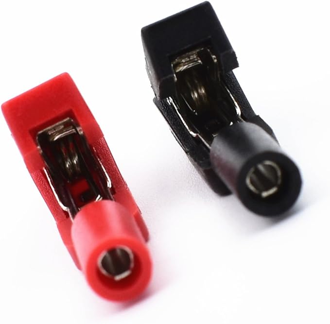 10Pcs Red and Black Insulated Safety Multimeter Test Leads with Mini Alligator Clips Crocodile Clamp Clips for 2mm Test Probe Banana Plug Connector
