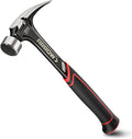 ARROW 16 oz Straight Claw Hammer, Rip Claw Hammer with Side Nail Puller, Milled Face & Shock Absorbing Grip, One-piece Forged Hammer