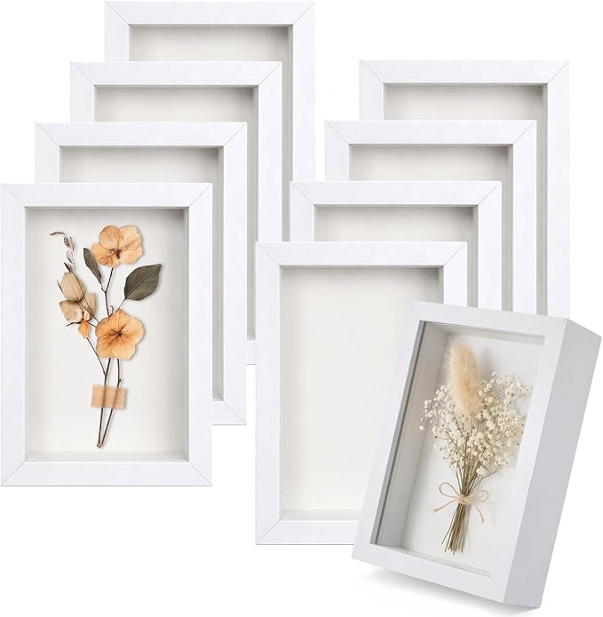 8 Pcs Shadow Box Frame, 4 x 6 Inch 3D Shadow Boxes Display Cases 1.2in Depth by Unknown