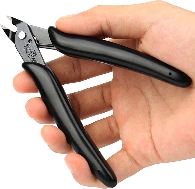 BOENFU Small Wire Cutters 10 Pack Precision Wire Cutters 5 Inch Flush Cutters Zip Tie Cutters Small Side Cutter for Jewelry Making, Electronics, 3d Print, Plastic Models, Black