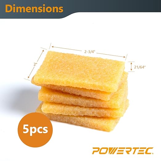POWERTEC Abrasive Cleaning Stick 8-1/2" 1PK & Natural Rubber Glue Eraser 5PK for Sanding Belts & Discs | Woodworking Shop Tools for Sanding Perfection