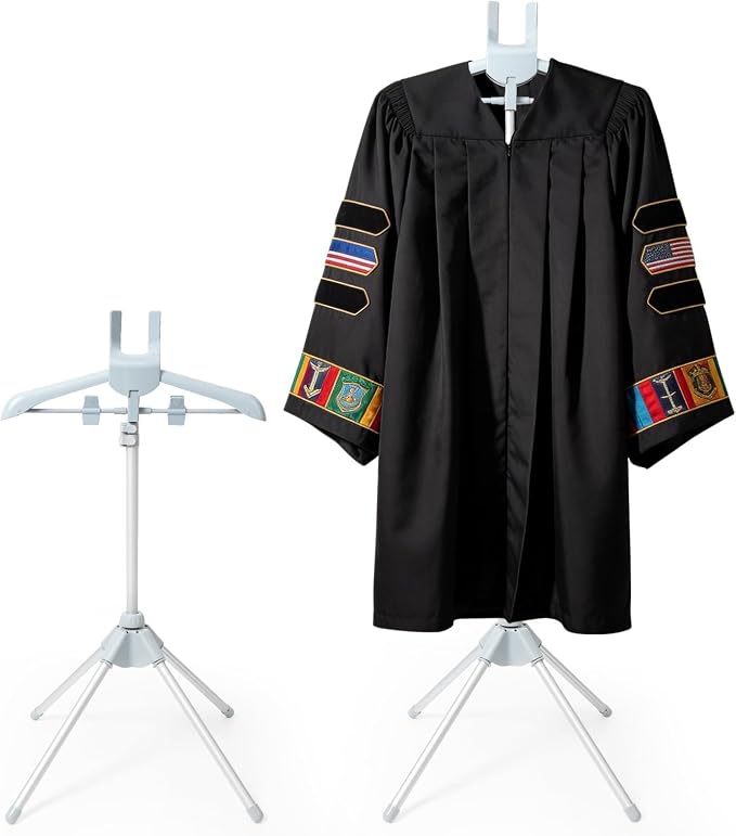 Adjustable Cap and Gown Display Stand, 32-63 Inch, Foldable Steel Frame by BShome