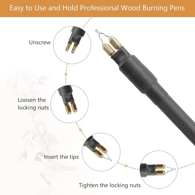 Professional Wood Burning Kit, Wandart 60W Wood Burning Tool Pyrography Kit - Image 5