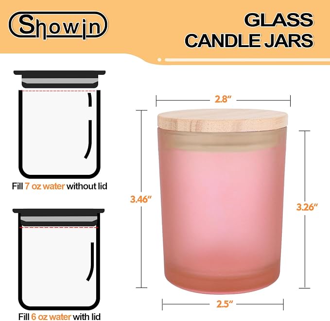 SHOWIN Thick Candle Jars for Making Candles 16 Pcs, 7 OZ Empty Jars - Image 4