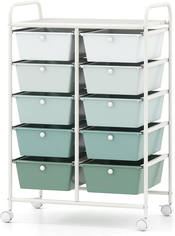 BECOMFORT 10-Drawer Rolling Cart by BECOMFORT