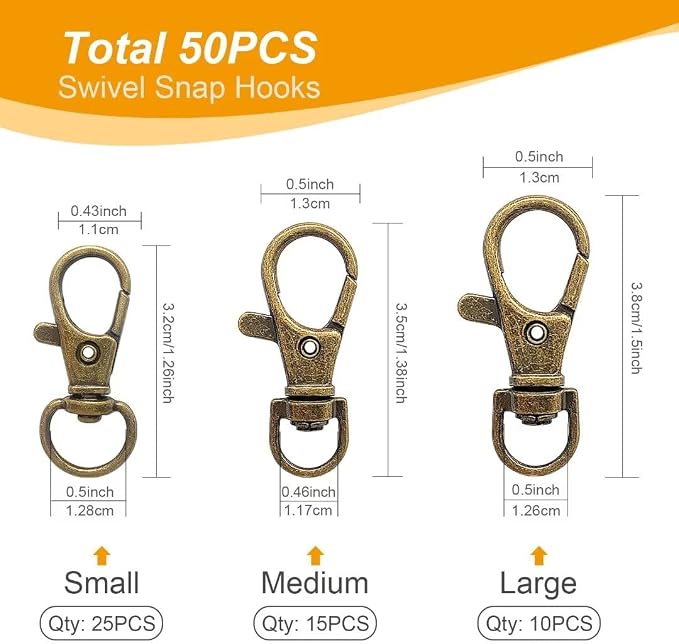 100PCS Swivel Snap Hooks with Key Rings, Premium Metal Swivel Lobster Claw - Image 2