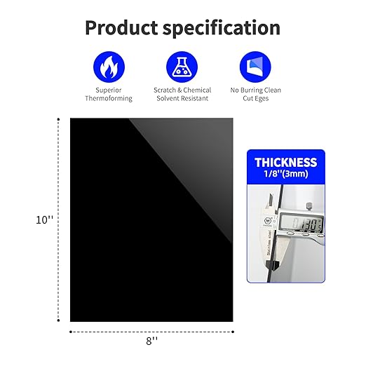 Art3d 1/8" Thick Plexiglass Sheets in Black - Image 2