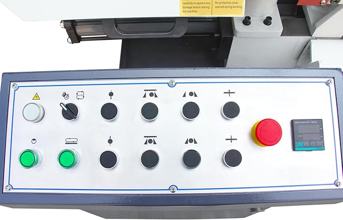 KAKA Industrial TBK-11B Double Column Band Saw, Hydraulic downfeed control, Variable Speed, Automatic Non-mitering Horizontal Bandsaw 11 inch capacity with 220V 3PH motor