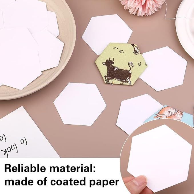200 Count Paper Piecing Shapes Hexagon Paper Piecing Templates Quilting - Image 3