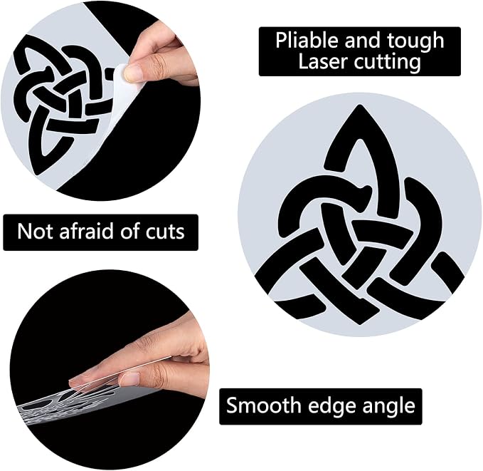 GORGECRAFT Large Celtic Knot Stencils 12x12 Inch Reusable Triquetra Knot - Image 3