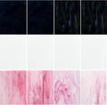 ILLUCKAI 12 Sheets Black + White +Pink Stained Glass Sheets, 4 x 6 inch Stained by ILLUCKAI