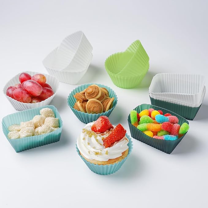 Silicone Cupcake Liners 34 Pack Baking Cups Muffin Liners Nostick Cake Molds - Image 4