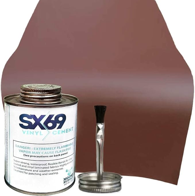 SX 69 Vinyl Repair Kit | Inflatable Bounce House Repair Kit | Includes 8 Ounce Adhesive and Vinyl Roll | for Flexible, Waterproof Repairs of Tears, Punctures, and Holes
