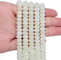 Songxi 5x8mm Natural White Colored Jade Stone Rondelle Beads, Gemstone by SongXi