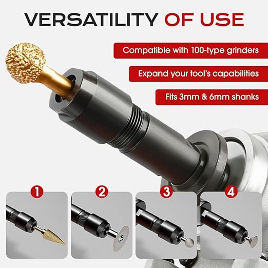 Angle Grinder Conversion Accessories Adapter Kit, 2025 Bloomy Flower Calendar, Interface Connector Adapter for Angle Grinder Polisher Drill Bit Connecting Tool for 6mm+3mm Conversion (1 set-6mm+3mm)