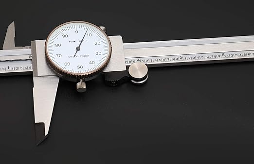 Accusize Industrial Tools 0-8'' by 0.001'' Precision Dial Caliper, Stainless Steel, in Fitted Box, P920-S218