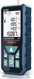 Laser Measure, DTAPE 165 Ft Digital Laser Distance Meter, Upgraded High-Accuracy Laser Measuring Tool, Electronic Tape Measure, 2" Backlit LCD Display, Area/Volume/Indirect Measurement, in/Ft/Ft+in/M