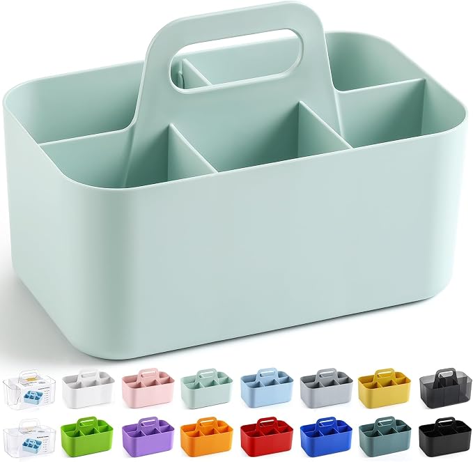 Multiuse Caddy Organizer with Handle, Portable Divided Plastic Tote Bin - Image 8