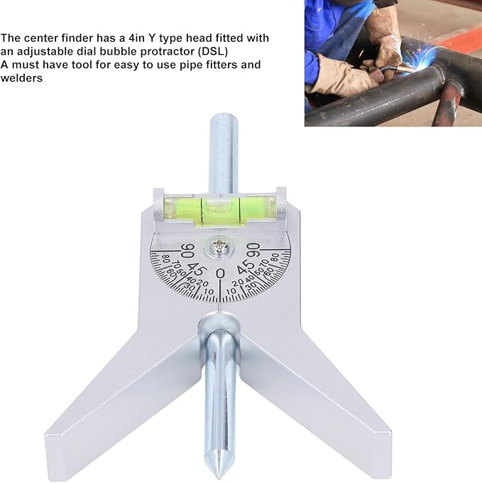 Safety Pipe Marker Centering Tool, O Mark Pipe Marker Centering Tool, 4inch Y Type Head, Dial Set Level Dial Bubble Protractor