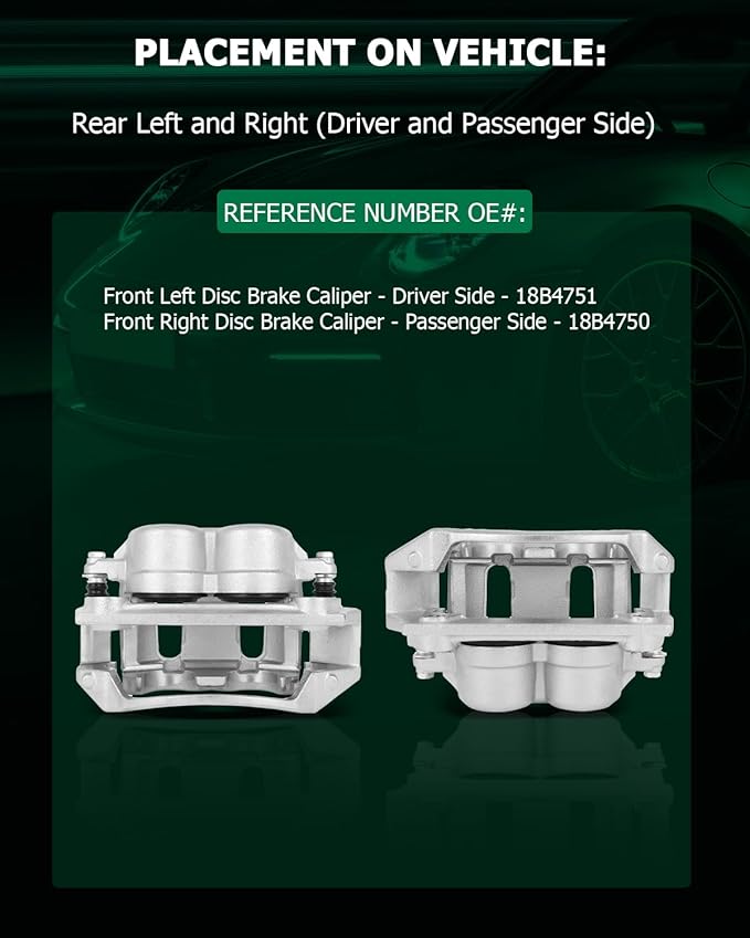 SCITOO Front Brake Caliper With Bracket 18B4751, 18B4750 Compatible For Ford For F-150 1999-2003, For Ford For F-150 Heritage 2004, For Lincoln Blackwood 2002