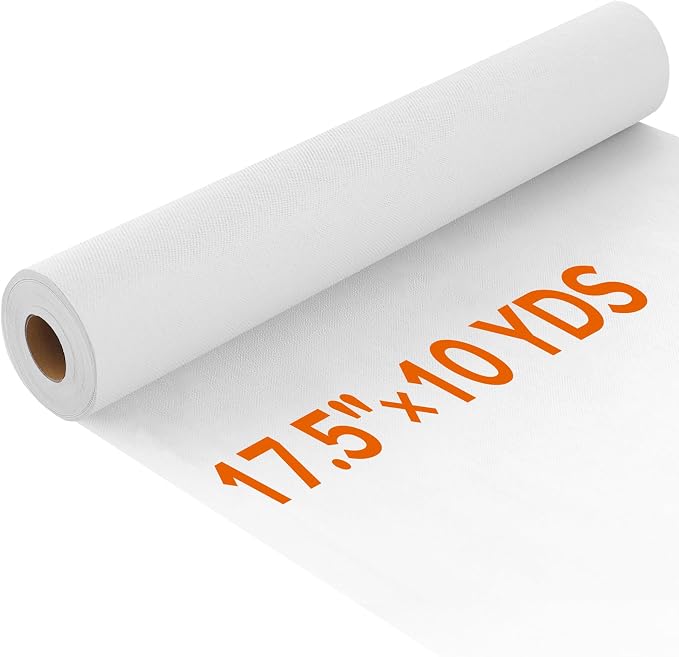 ZOMONETI Medium Weight 17.5in x 10yd White Iron On Non-Woven Fusible Interfacing by ZOMONETI