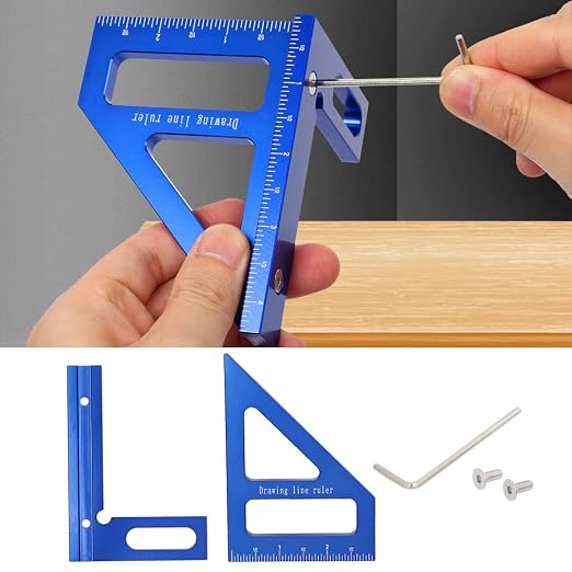 Imperial 3D Multi-Angle Measuring Ruler, 45/90 Degree Aluminum Alloy - Image 6