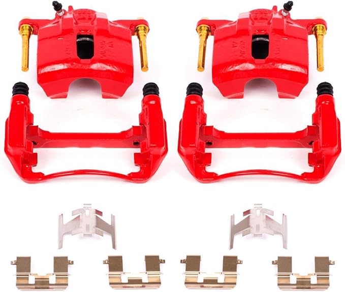 Power Stop Front S1460 Pair of High-Temp Red Powder Coated Calipers For Acura CL, Acura Integra, Acura TL, Acura Vigor, Accord, CR-V, Odyssey, Prelude, Oasis [Model Specific]