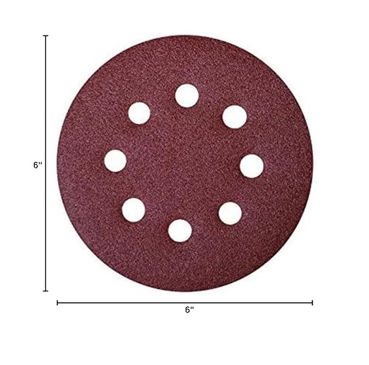 POWERTEC 45124, 6" x 8 Holes, 240 Grit, A/O Hook & Loop Sanding Disc, 25PK