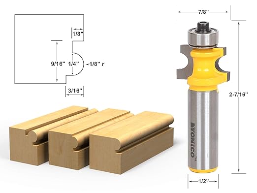 YONICO Bullnose Beading Router Bits 1/4-Inch Bead 1/2-Inch Shank 13191