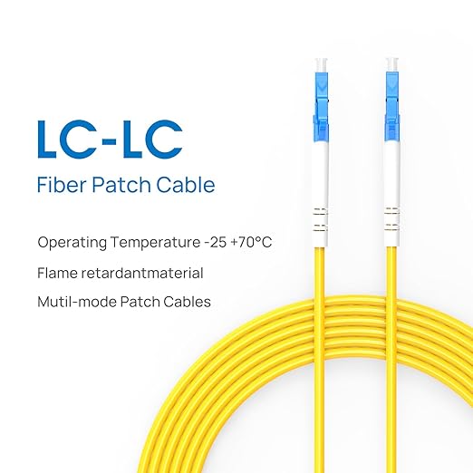 5m(16.4ft) OS2 LC/LC to LC/LC Fiber Patch Cable Single Mode Fiber,9/125µm OD 3.0mm Cable Diameter Fiber Optic Cable