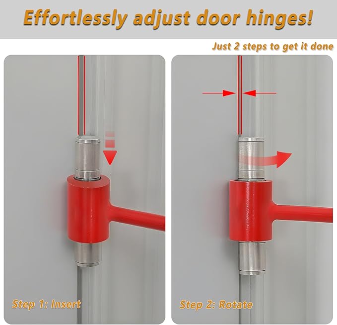 8-12in Telescopic Steel Door Hinge Adjustment Tool with Rubber Grip & 4 - Head Punch Set for Door Hinges