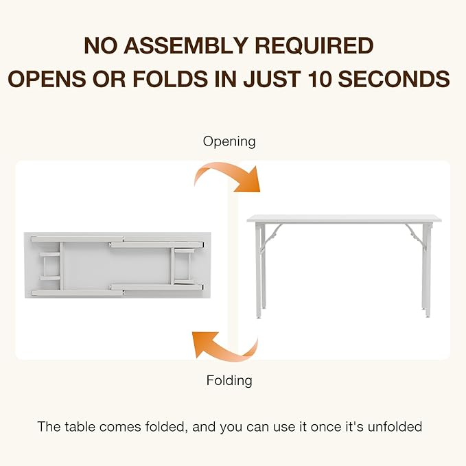 TEMI Long Computer Desk Folding Table - Image 4