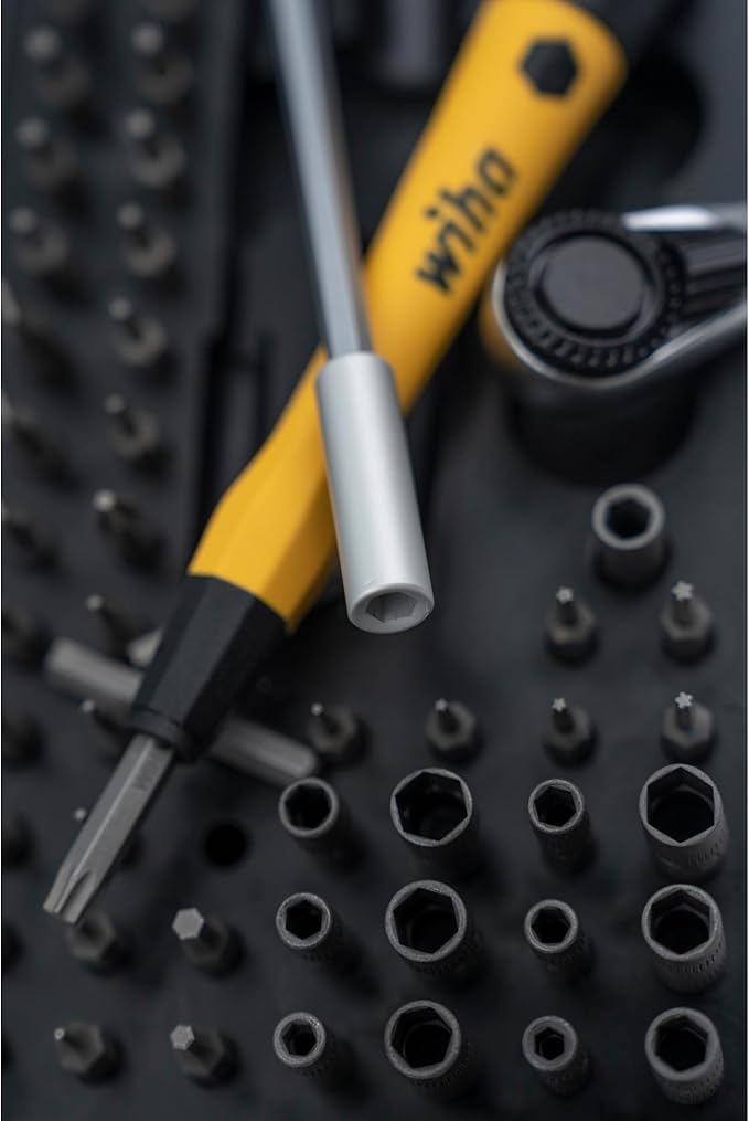 Wiha 75965 65 Piece System 4 ESD Safe Master Technician Ratchet and MicroBits Set