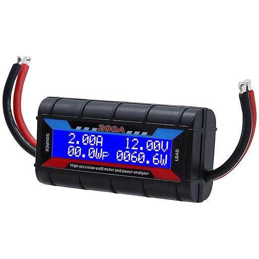 60V 200A Watt Meter Power - High Precision Power Monitor Power Consumption Meter Battery Analyzer Tester with Digital LCD Screen for RC Solar Wind Power Ebike(12000W) (60V200A)