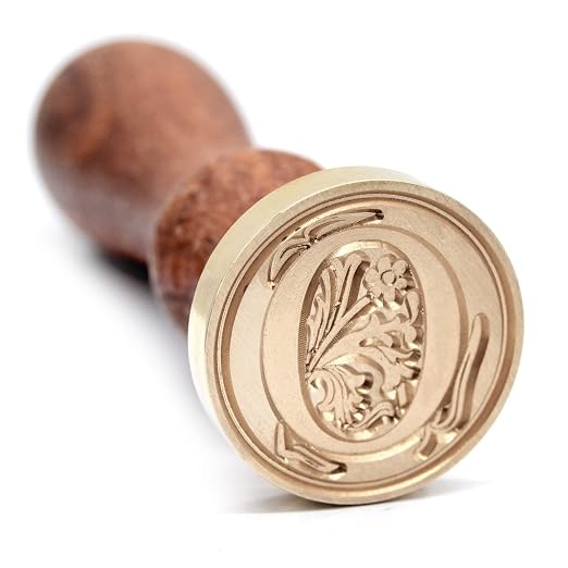 Medieval Initial Alphabet Wax Letter Seal, Brass Head Wooden Handle, by TELOSMA