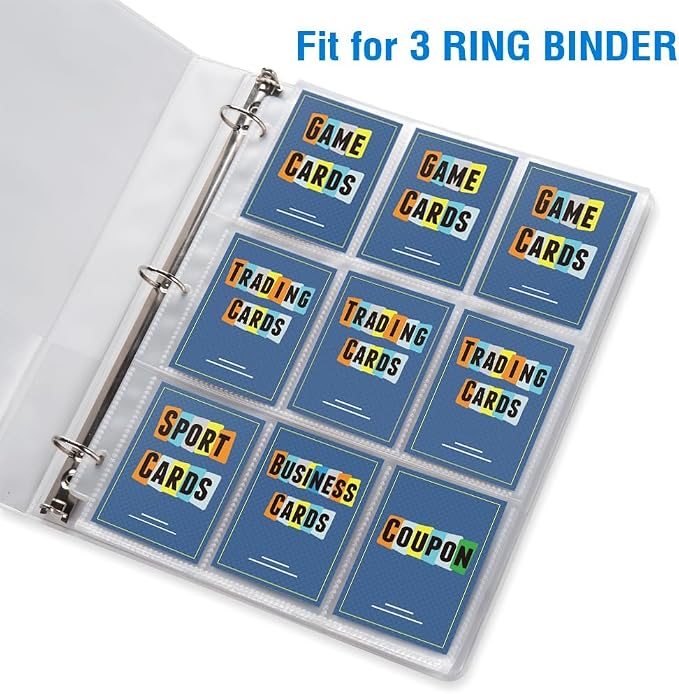 60 Pack 9 Pocket Page Protectors, Sooez Trading Card Sleeves - Image 6