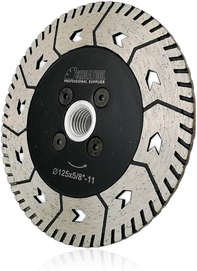 SHDIATOOL Granite Turbo Cutting Blades Two-In-One Design Cut Grind Sharpen Marble Concrete and Bricks Set of 2 Pieces 4.5 Inch and 5 Inch
