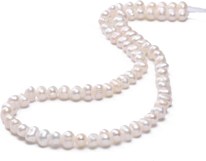 Natural Pearl Beads Potato 4-5mm White Freshwater Cultured Loose Gemstone Beads for DIY Jewelry Making 13.8''/Strand HQ