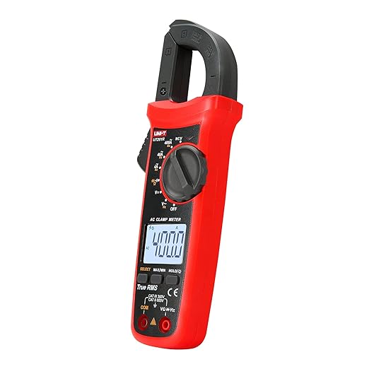 UNI-T UT201R Digital Clamp Meter AC Current TRMS HVAC Amp Ohm Volt Meter Clamp On Multimeter Auto Ranging 4000Counts AC Current Frequency NCV AC DC Voltage Frequency Resistance Continuity Diode Tester