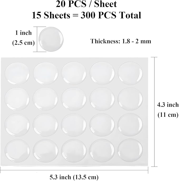 Tosnail 300 Pieces Epoxy Stickers, 1 Inch Round Clear Resin Sticker - Image 2