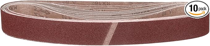 2 x 27 Inch Sanding Belt, 10 Pcs 80 Grit Knife Sharpener Belts Work Sharpening for Belt Sander Knife Carving Tool Metal Working