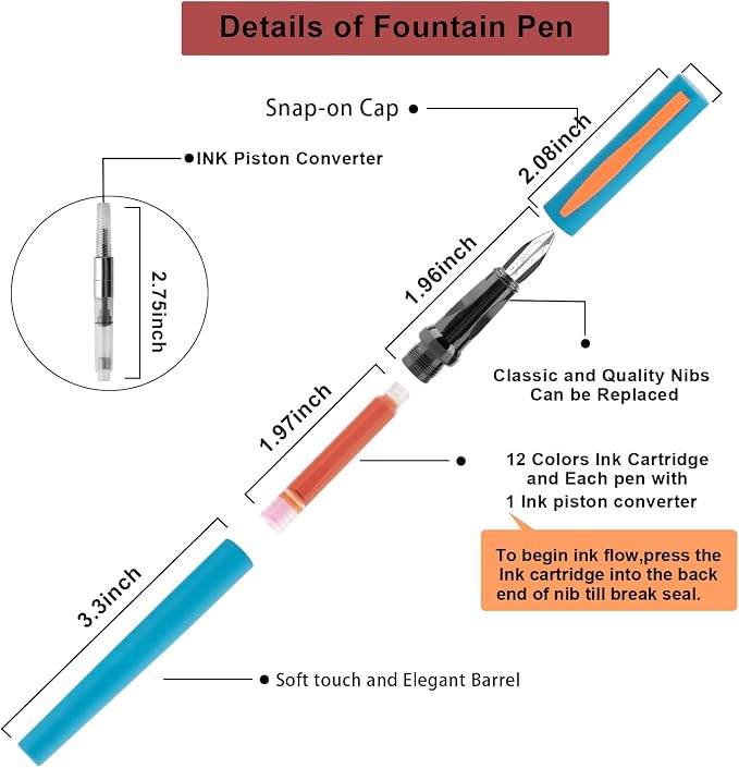 Calligraphy Pen Set, Fountain Pens - Image 2