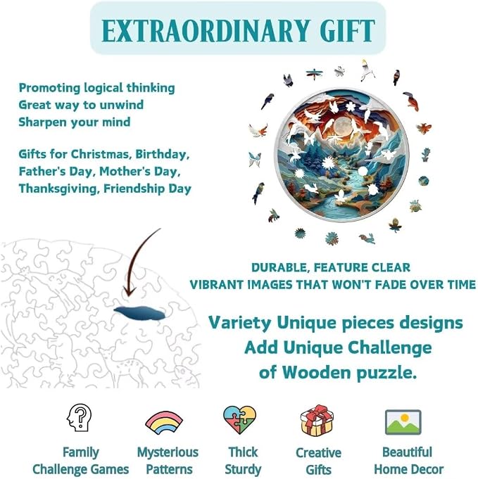 3D Vision Puzzles 300 Pieces 13.4x13.3in Gifts Adults - Image 3