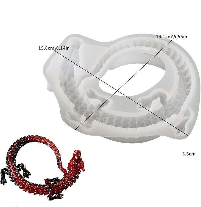 Dragon Resin Molds Silicone | Flying Dragon Epoxy Resin and Plaster Ornament - Image 2