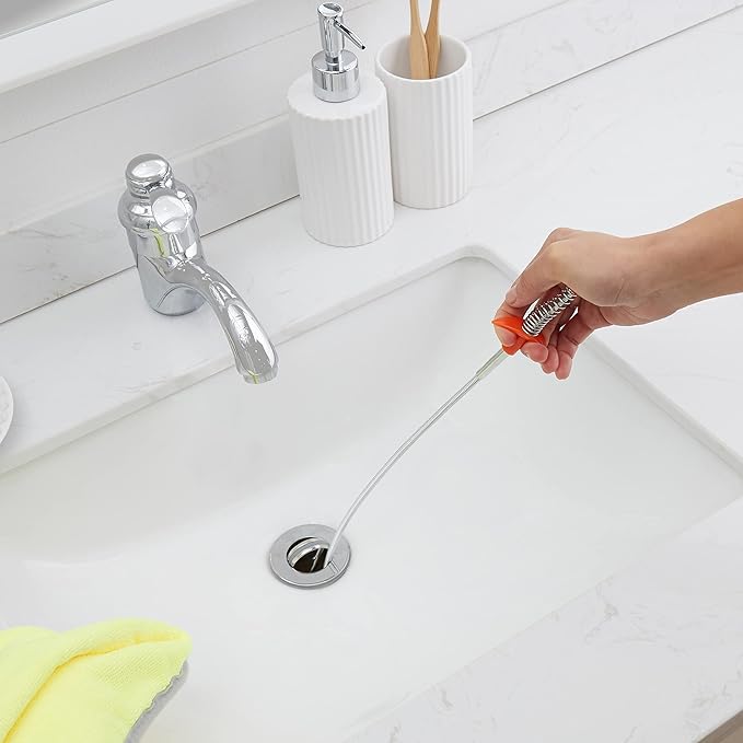 Amazon Basics Drain Clog Remover Tool, Includes 5 Plastic and 1 Stainless Drain Snakes, Effectively Clean Hair and Other Clog for Toilet, Kitchen Sink, Bathroom Tub, 6 Pack