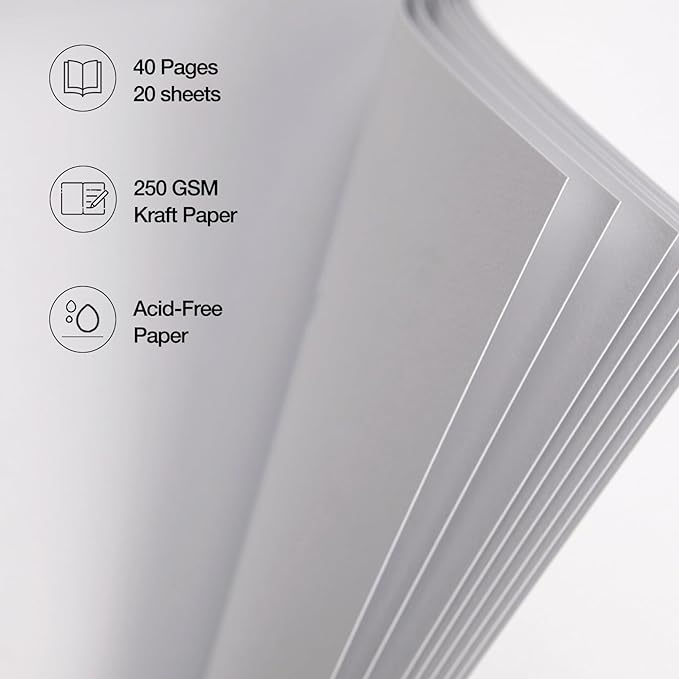 potricher 12 x 12 Inch DIY Scrapbook Album 40 Pages Hardcover Kraft Paper Scrap - Image 5
